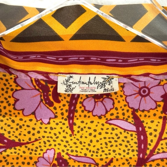 Intimately Free People Pajama Party Holiday Robe in PeachGold Combo Size Medium - Picture 9 of 9